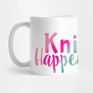 Knit Happens Rainbow Mug